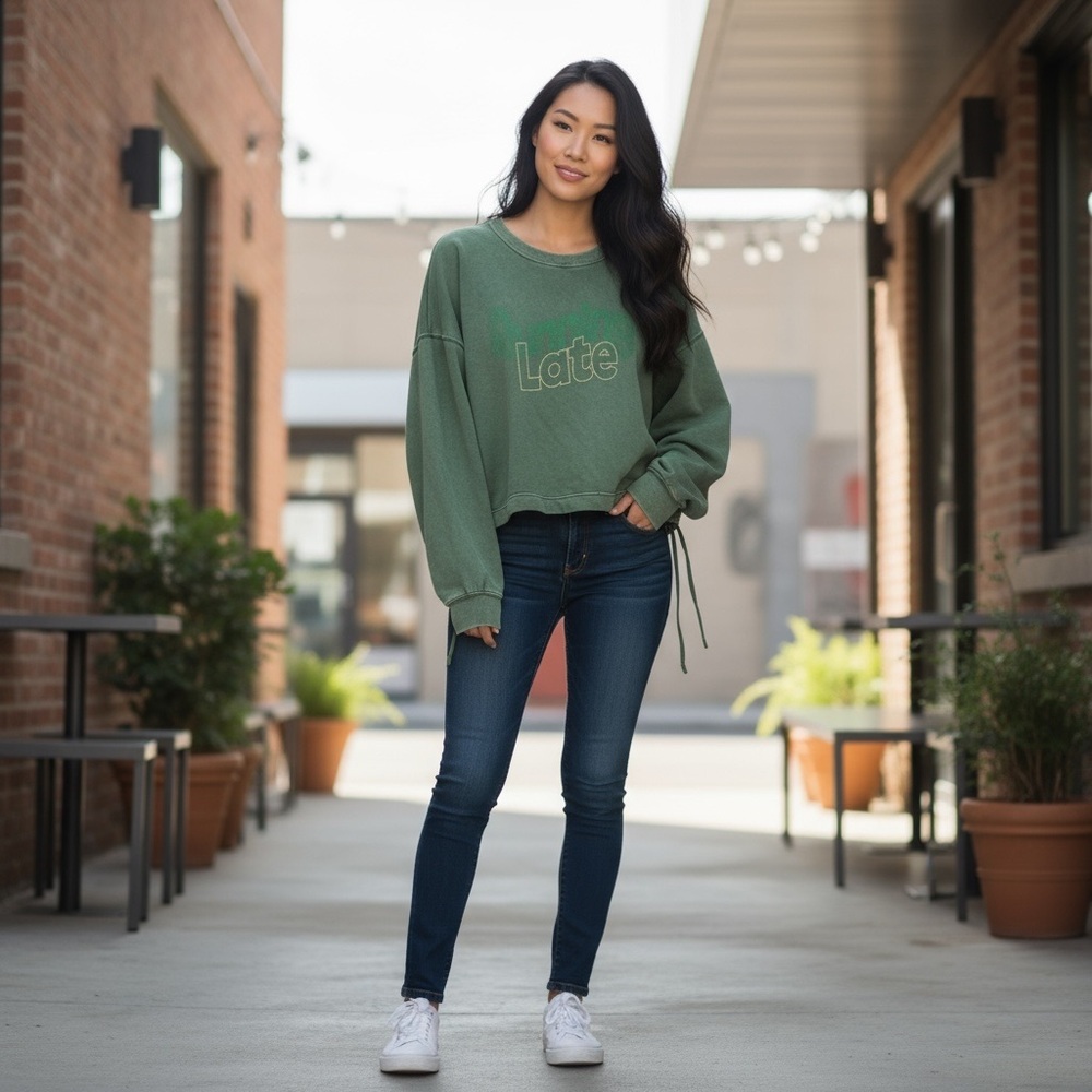 Green‎ Women's Top Oversized EUC